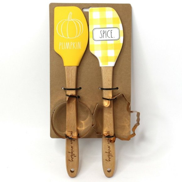 Rae Dunn Fall Harvest Pumpkin Spice Spatula Cookie Cutter Set 4 Pieces - Picture 1 of 3